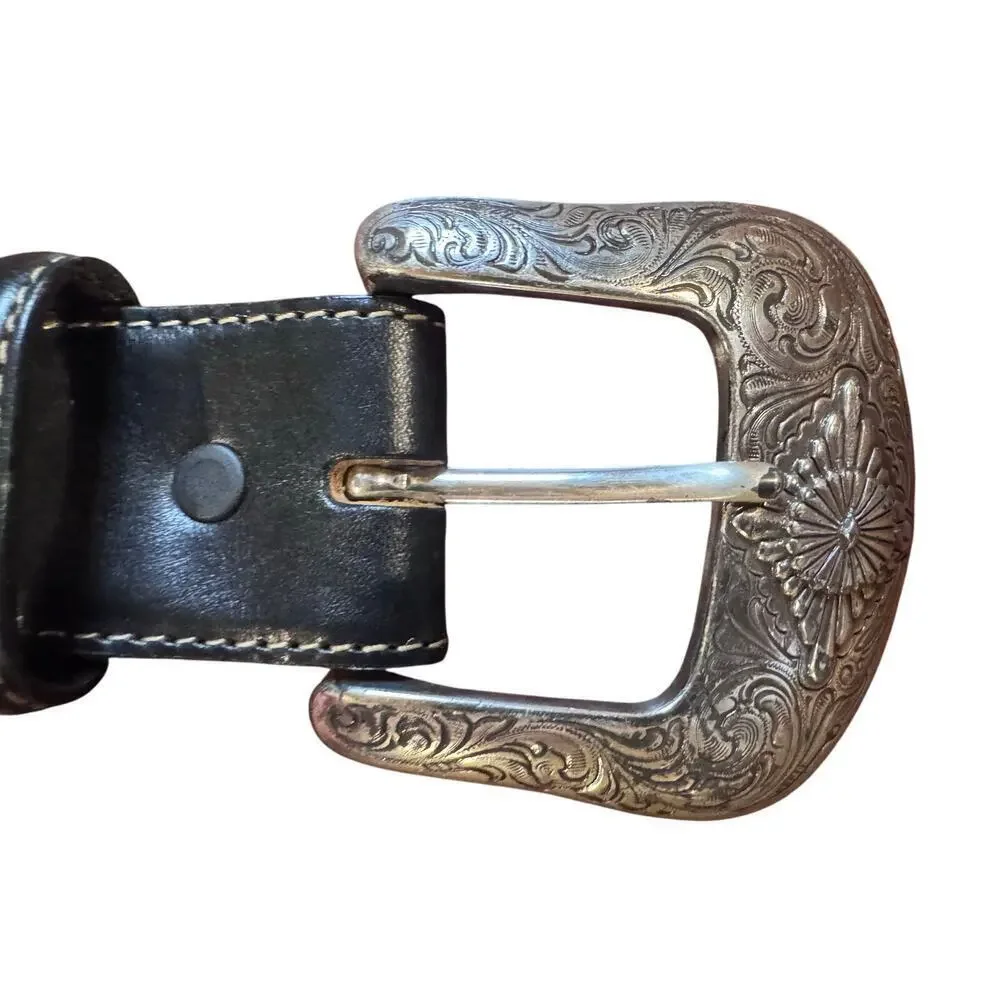 Justin Boots Leather Western Belt Men’s Size 42  C10923 Two-Tone Woven Design